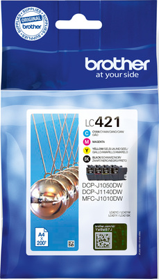 Brother Farbtintenset sw, cyan, mag, ge LC-421VAL