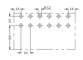 WAGO GmbH & Co. KG THR-Stiftleiste 2-reihig 0,8x0,8,abgew.,sw 713-1424/105-000