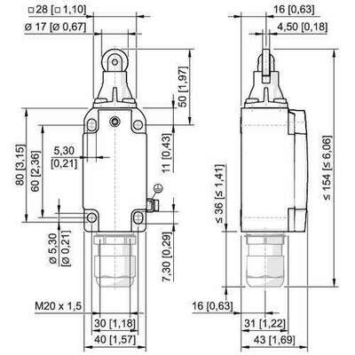 Stahl Positionsschalter Rollenstößel 8074/2-3-R-40#257204