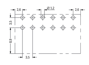 WAGO GmbH & Co. KG THT-Stiftleiste 2-reihig 0,8x0,8,abgew.,sw 713-1436/107-000