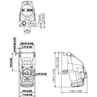 Stahl Schaltersteckdose 20 A schwarz 5h 8570/21-505-S#290307