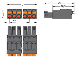 WAGO GmbH & Co. KG 1-Leiter-Federleiste Drücker1,5mm²,sw 714-108/000-047