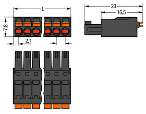 WAGO GmbH & Co. KG 1-Leiter-Federleiste Drücker1,5mm²,sw 714-110