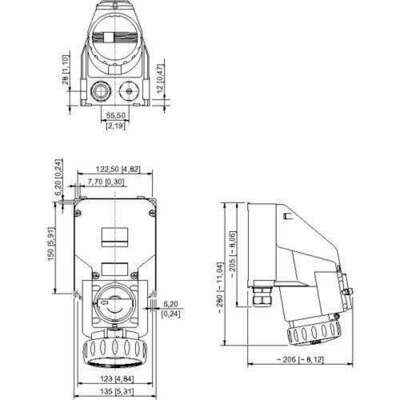 Stahl Schaltersteckdose 32 A blau 9h 8571/11-409-S#276195