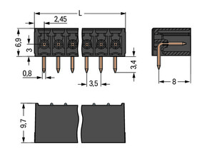 WAGO GmbH & Co. KG THT-Stiftleiste Lötstift 0,8x0,8,abgew.,sw 714-175