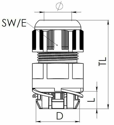 Wiska Kunststoffkabelverschraub. Push-In M20, schwarz ESKV-P 20 BK