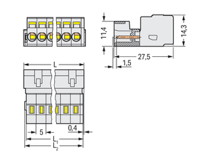 WAGO GmbH & Co. KG 1-Leiter-Stiftleiste CAGECLAMP,2,5mm²,lgr 721-605