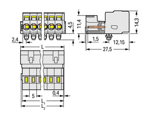 WAGO GmbH & Co. KG 1-Leiter-Stiftleiste CAGECLAMP,2,5mm²,lgr 721-605/018-000