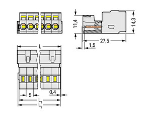 WAGO GmbH & Co. KG 1-Leiter-Stiftleiste CAGECLAMP,2,5mm²,lgr 721-608