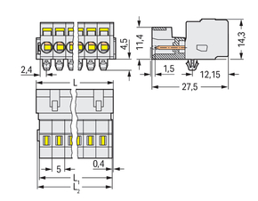 WAGO GmbH & Co. KG 1-Leiter-Stiftleiste CAGECLAMP,2,5mm²,lgr 721-612/018-000