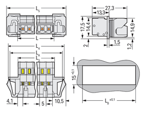 WAGO GmbH & Co. KG 1-Leiter-Stiftleiste CAGECLAMP,2,5mm²,lgr 721-613/114-000