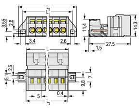 WAGO GmbH & Co. KG 1-Leiter-Stiftleiste CAGECLAMP,2,5mm²,lgr 721-614/019-000