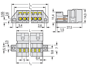 WAGO GmbH & Co. KG 1-Leiter-Stiftleiste CAGECLAMP,2,5mm²,lgr 721-614/019-000