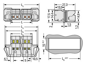 WAGO GmbH & Co. KG 1-Leiter-Stiftleiste CAGECLAMP,2,5mm²,lgr 721-615/114-000