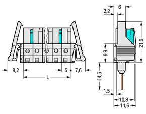 WAGO GmbH & Co. KG Federleiste f. Reihenklem. 0,6x1,gerade,lgr 722-133/005-000/039-