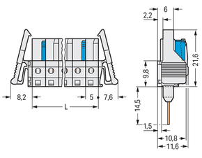 WAGO GmbH & Co. KG Federleiste f. Reihenklem. 0,6x1,gerade,lgr 722-133/005-000/039-
