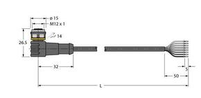 Turck Aktuator- u. Sensorleitung PVC WKC8T-15/TEL