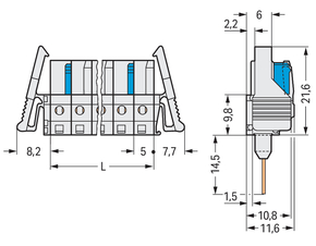 WAGO GmbH & Co. KG Federleiste f. Reihenklem. 0,6x1,gerade,lgr 722-139/005-000/039-