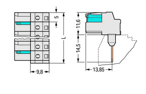 WAGO GmbH & Co. KG Federleiste f. Reihenklem. 0,6x1,abgew.,lgr 722-240/005-000