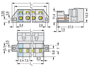 WAGO GmbH & Co. KG 1-Leiter-Stiftleiste CAGECLAMP,2,5mm²,lgr 723-602/019-000