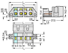 WAGO GmbH & Co. KG 1-Leiter-Stiftleiste CAGECLAMP,2,5mm²,lgr 723-603/019-042