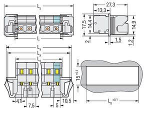 WAGO GmbH & Co. KG 1-Leiter-Stiftleiste CAGECLAMP,2,5mm²,lgr 723-604/114-000
