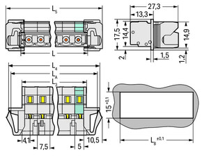WAGO GmbH & Co. KG 1-Leiter-Stiftleiste CAGECLAMP,2,5mm²,lgr 723-605/114-000