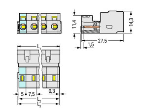 WAGO GmbH & Co. KG 1-Leiter-Stiftleiste CAGECLAMP,2,5mm²,lgr 723-606
