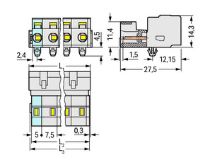 WAGO GmbH & Co. KG 1-Leiter-Stiftleiste CAGECLAMP,2,5mm²,lgr 723-607/018-000