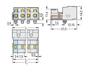 WAGO GmbH & Co. KG 1-Leiter-Stiftleiste CAGECLAMP,2,5mm²,lgr 723-607/018-000