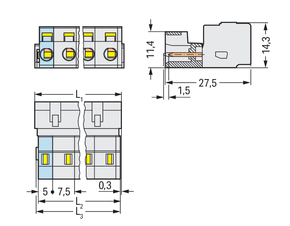 WAGO GmbH & Co. KG 1-Leiter-Stiftleiste CAGECLAMP,2,5mm²,lgr 723-611