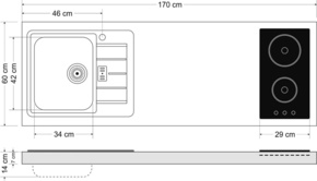 Stengel Miniküche Premiumline Edelstahl MPBES170KSIKFreBliS