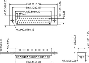 EFB-Elektronik D-Sub Stecker 50pol. verzinntes Gehäuse 28667.1
