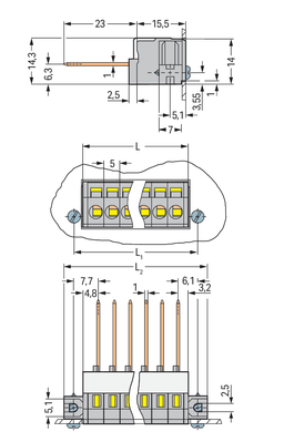 WAGO GmbH & Co. KG Durchführungsklemme 1,5mm,grau 731-136/048-000