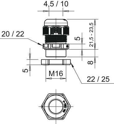 OBO Bettermann Vertr Verschraubung mit Gegenmutter V-TEC VM16+ LGR