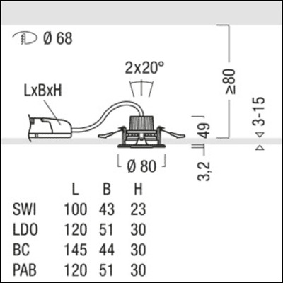 Zumtobel Group LED-Downlight 930, schwarz MICROS2 R #60819365
