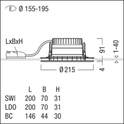 Zumtobel Group LED-Downlight 840, weiß PANOS R R #62928703