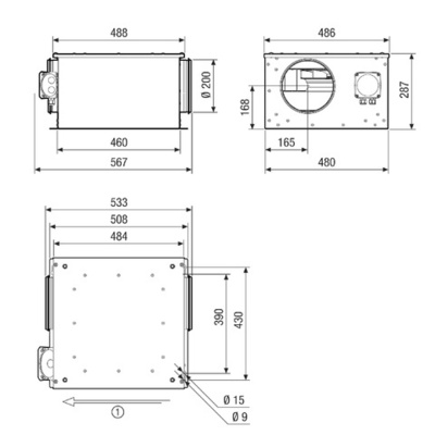 Maico Lüftungsbox DN 200 ESR 20-3 EC