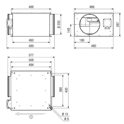 Maico Lüftungsbox DN 250 ESR 25-3 EC
