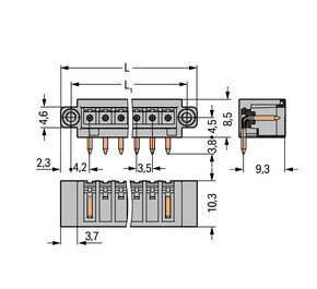 WAGO GmbH & Co. KG THT-Stiftleiste Lötstift 1,0x1,0,abgew.,lgr 734-178/108-000
