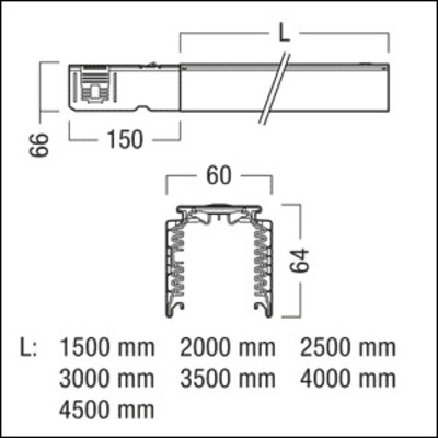 Zumtobel Group Tragschiene 2,0m schwarz TEC2 T 2000-15 BK