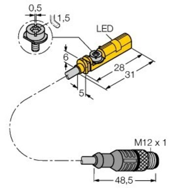 Turck Magnetfeldsensor f. Pneumatikzylinder BIM-UNT-AP6X-0.3-RS4