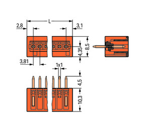 WAGO GmbH & Co. KG THT-Stiftleiste Lötstift 1,0x1,0,gerade,or 734-235