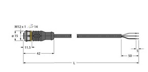 Turck Aktuator- u. Sensorleitung PUR PKG3M-2/TXL Turck Aktuator- u. Sensorleitung PUR PKG3M-2/TXL