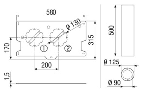 Maico Montageplatte zum Einbau WS 75 H WS 75 H MP
