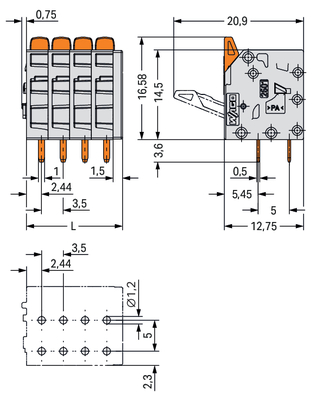 WAGO GmbH & Co. KG Leiterplattenklemme 2601-3103/987-200