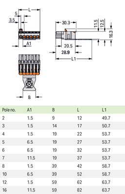 WAGO GmbH & Co. KG 1-Leiter-Federleiste 2721-1102/326/332