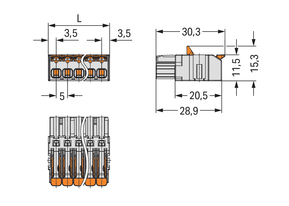 WAGO GmbH & Co. KG 1-Leiter-Federleiste 2721-1105/326-045