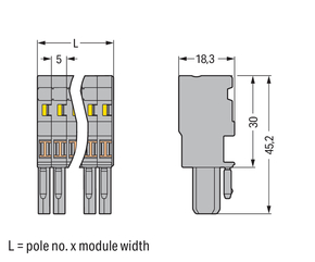 WAGO GmbH & Co. KG 1-Leiter-Federleiste 4mm²,gn-ge/gr 769-115/000-036