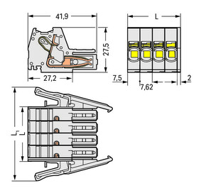 WAGO GmbH & Co. KG 1-Leiter-Federleiste CAGECLAMP,10mm²,lgr 831-3104/037-9037